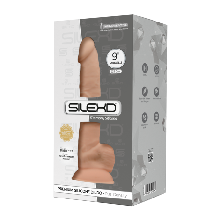 Фаллоимитатор SILEXD Model 3, 9" телесный с мошонкой