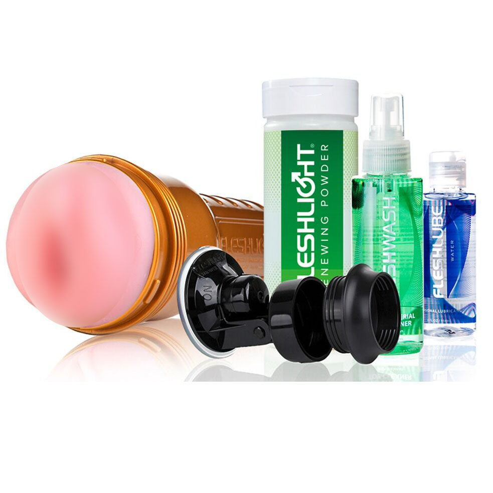Fleshlight Stamina Training Unit: мастурбатор, крепление, смазка, порошок, очиститель