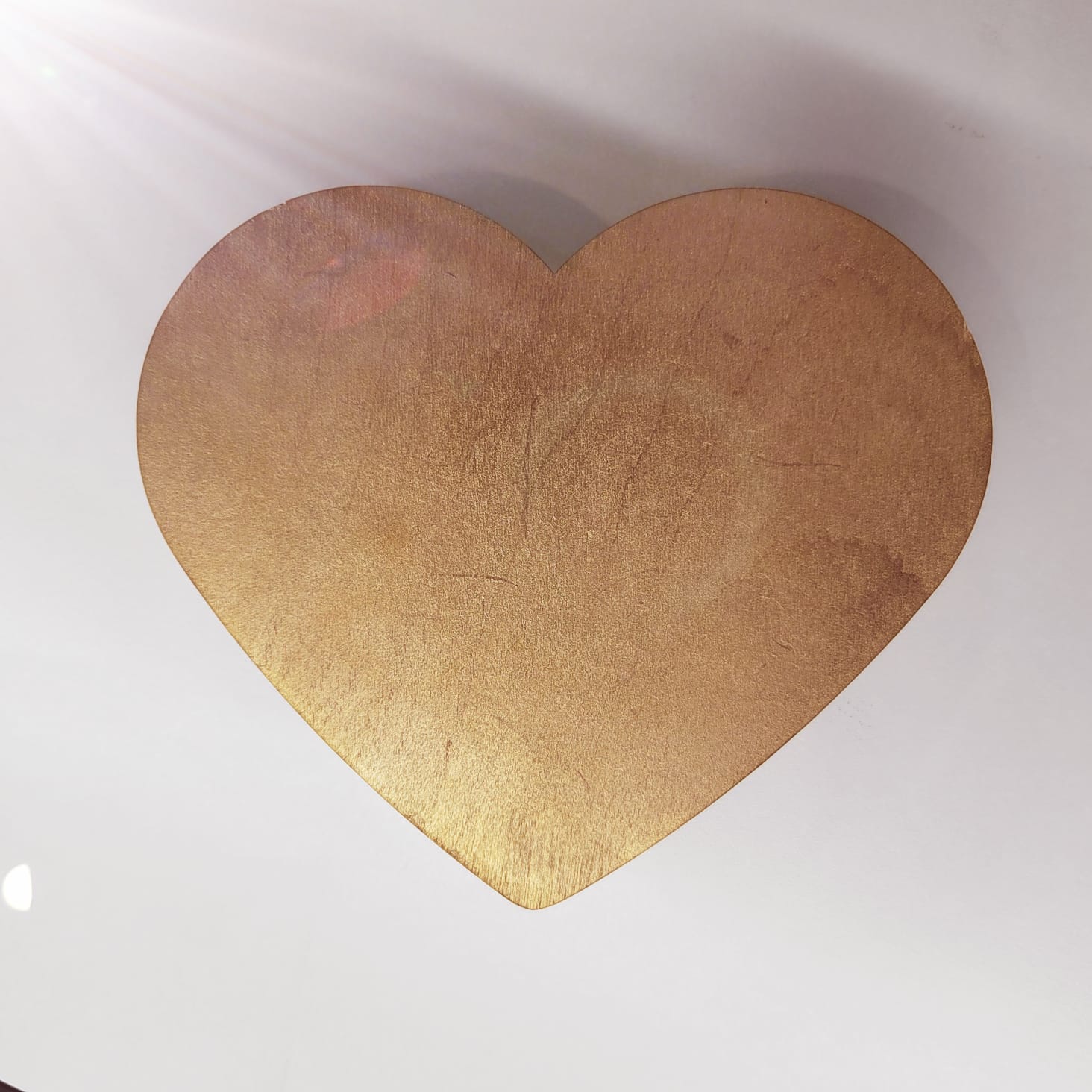 Шкатулка "Сердце", золотистая, малая 