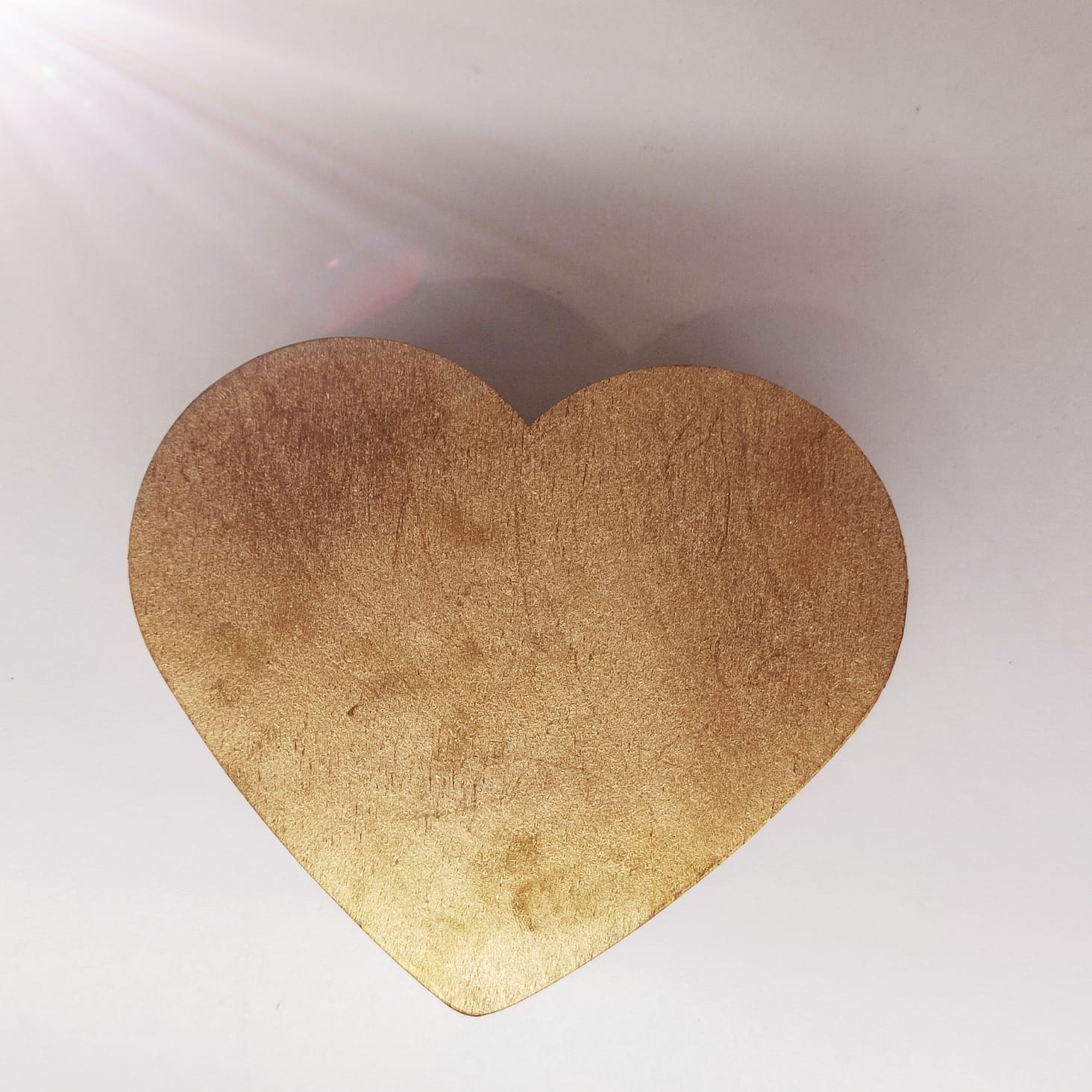 Шкатулка "Сердце", золотистая, большая 