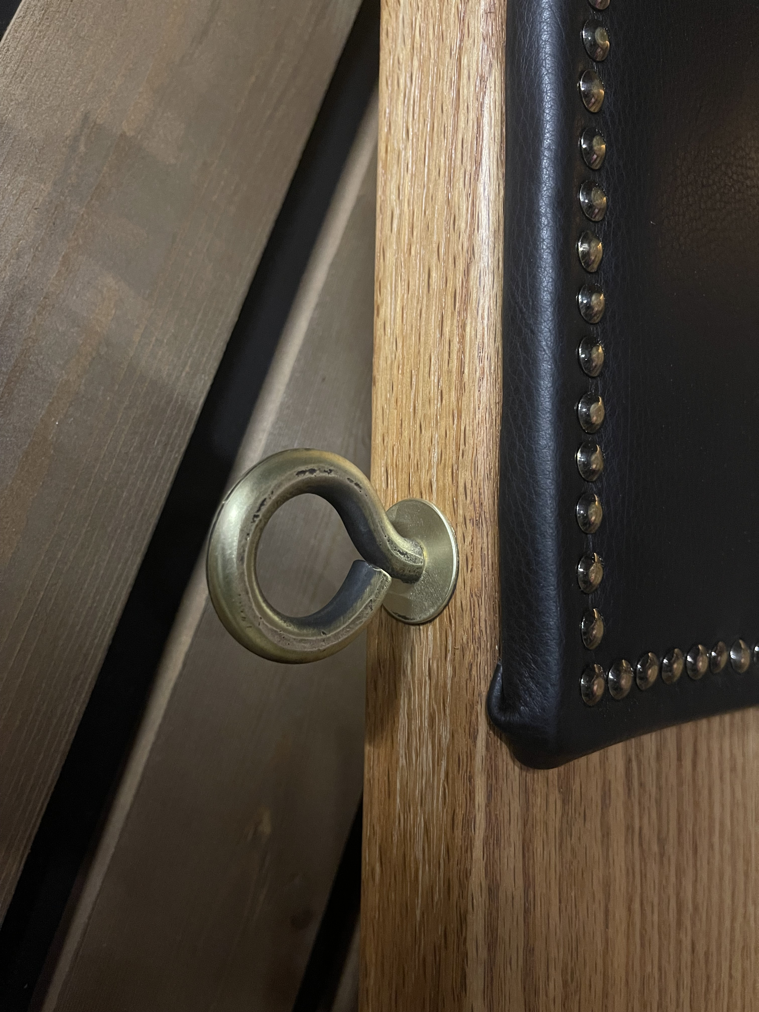 Андреевский крест для фиксации БДСМ, дуб, натуральная кожа 