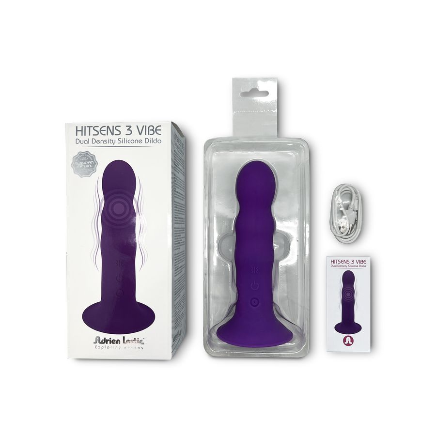 Вибратор гибкий нежный Adrien lastic Hitsens 3, фиолетовый, 7"