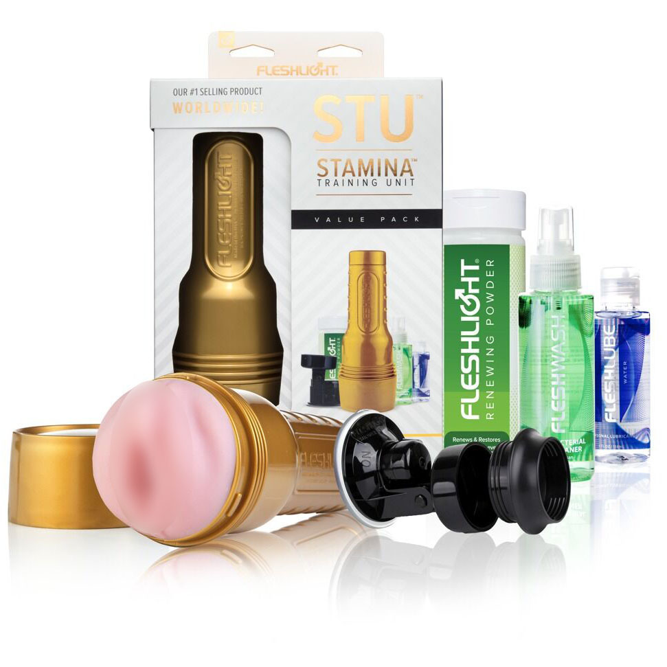 Fleshlight Stamina Training Unit: мастурбатор, крепление, смазка, порошок, очиститель