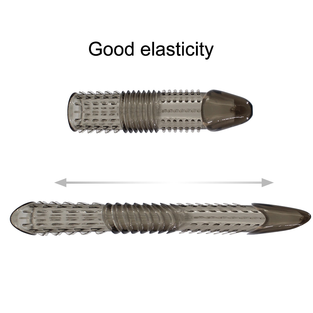 Насадка на пенис с кольцами и пупырышками, PS-17, черный 