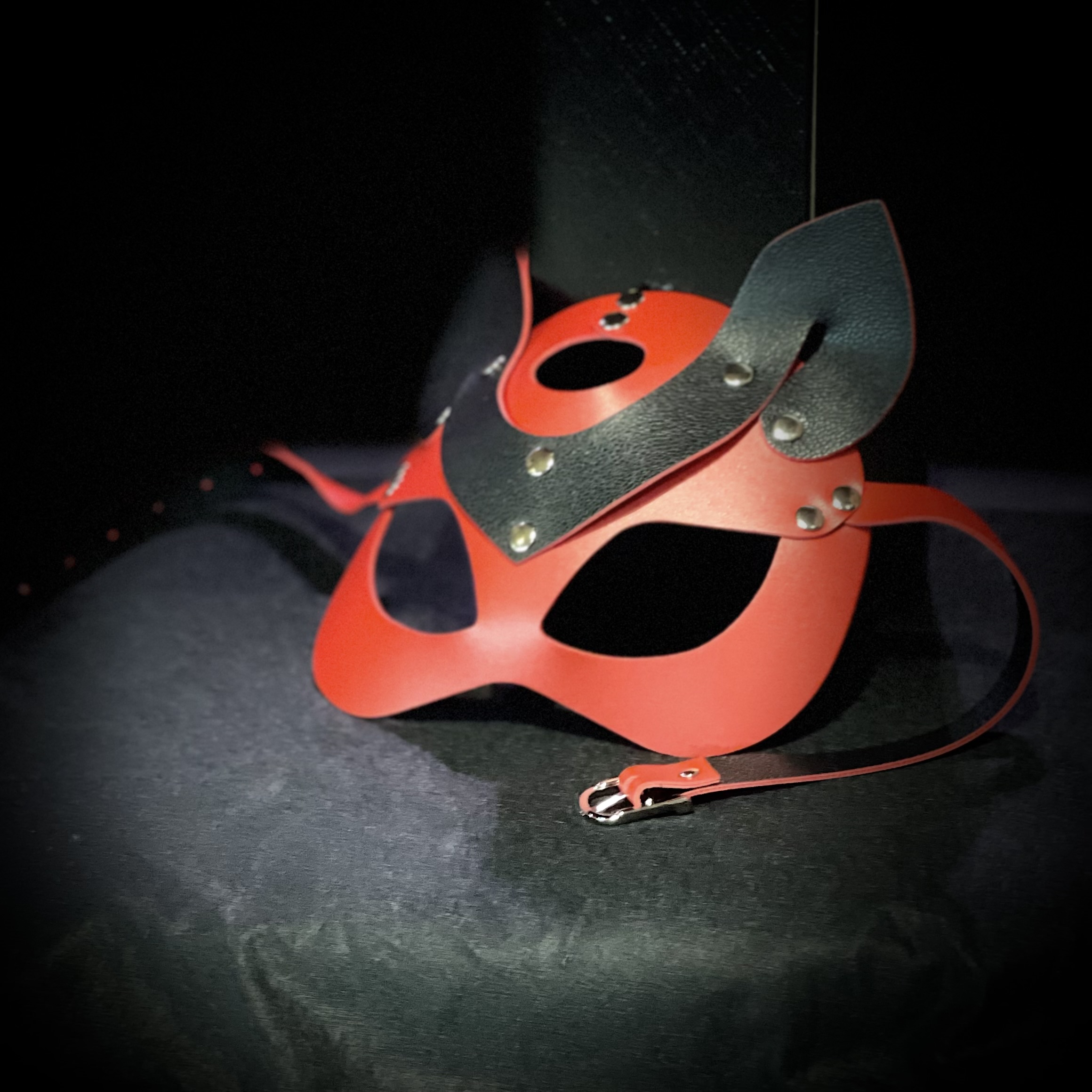 Маска кошечки, БДСМ, красная