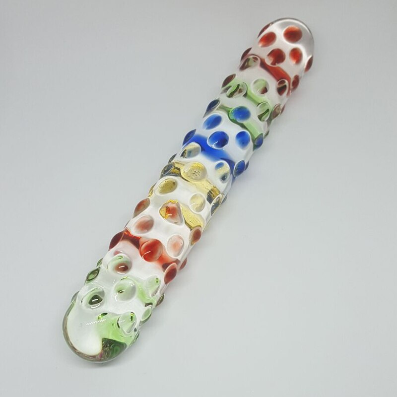 Стеклянный фаллоимитатор, ребристый, прозрачный. GT-10 