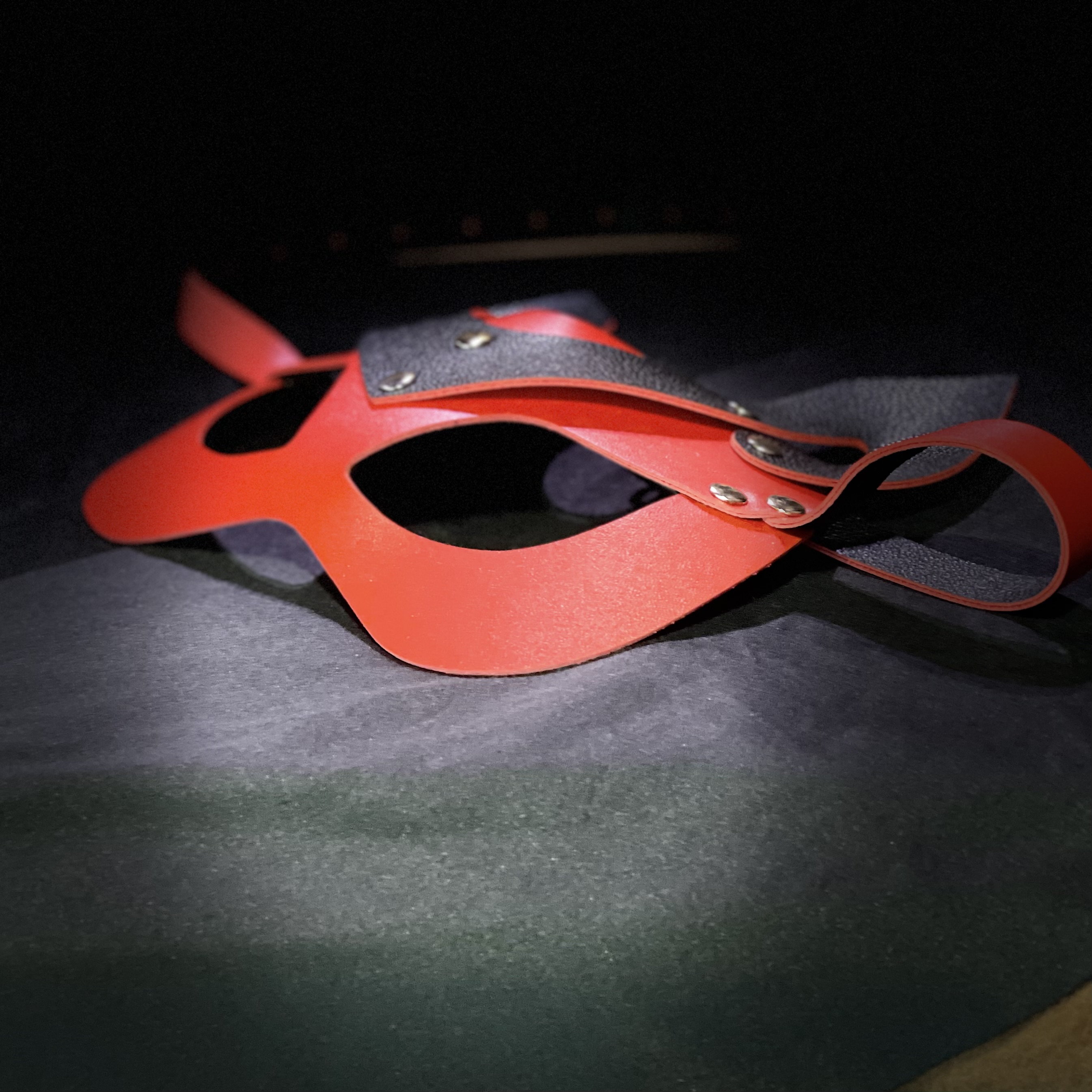 Маска кошечки, БДСМ, красная