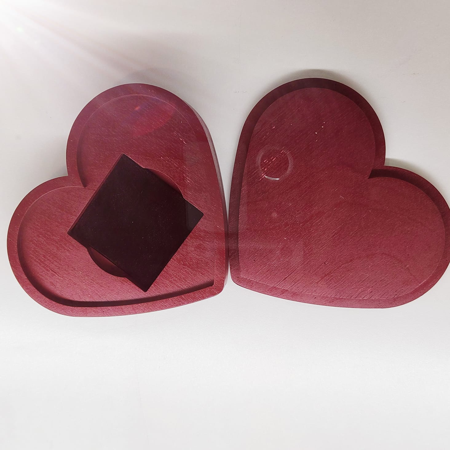 Шкатулка "Сердце", бордовая, малая 