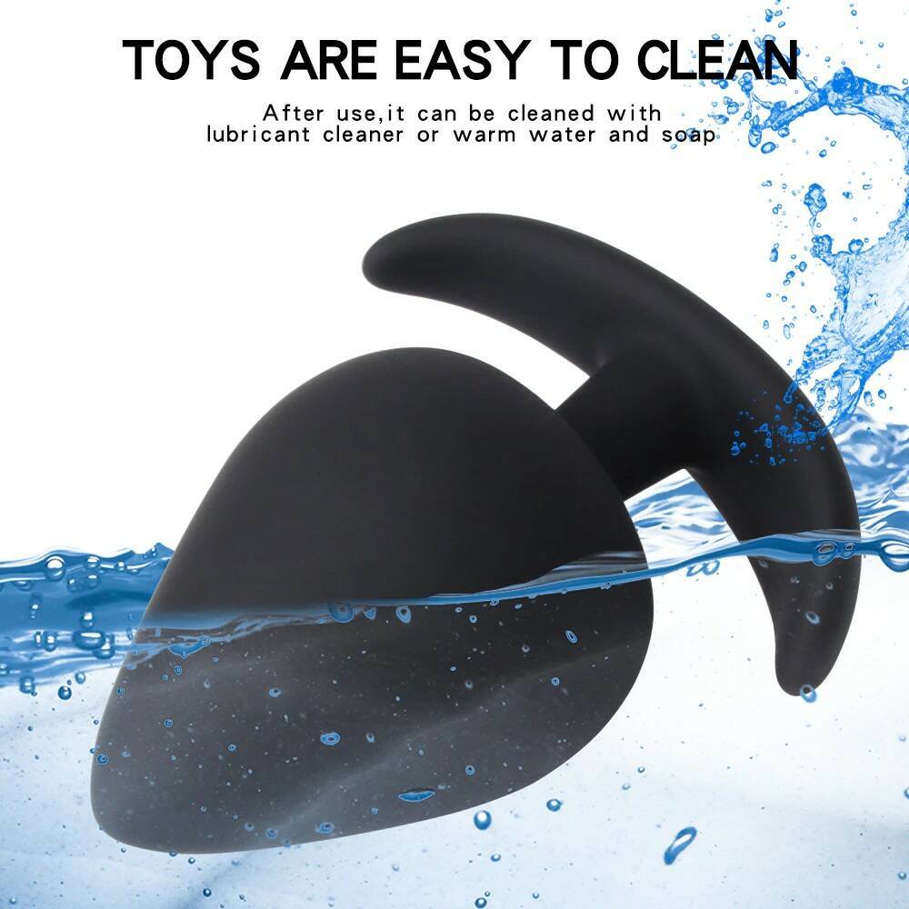 Маленькая силиконовая Анальная пробка черная, 7 см, 3см диамер, AP-44-S 