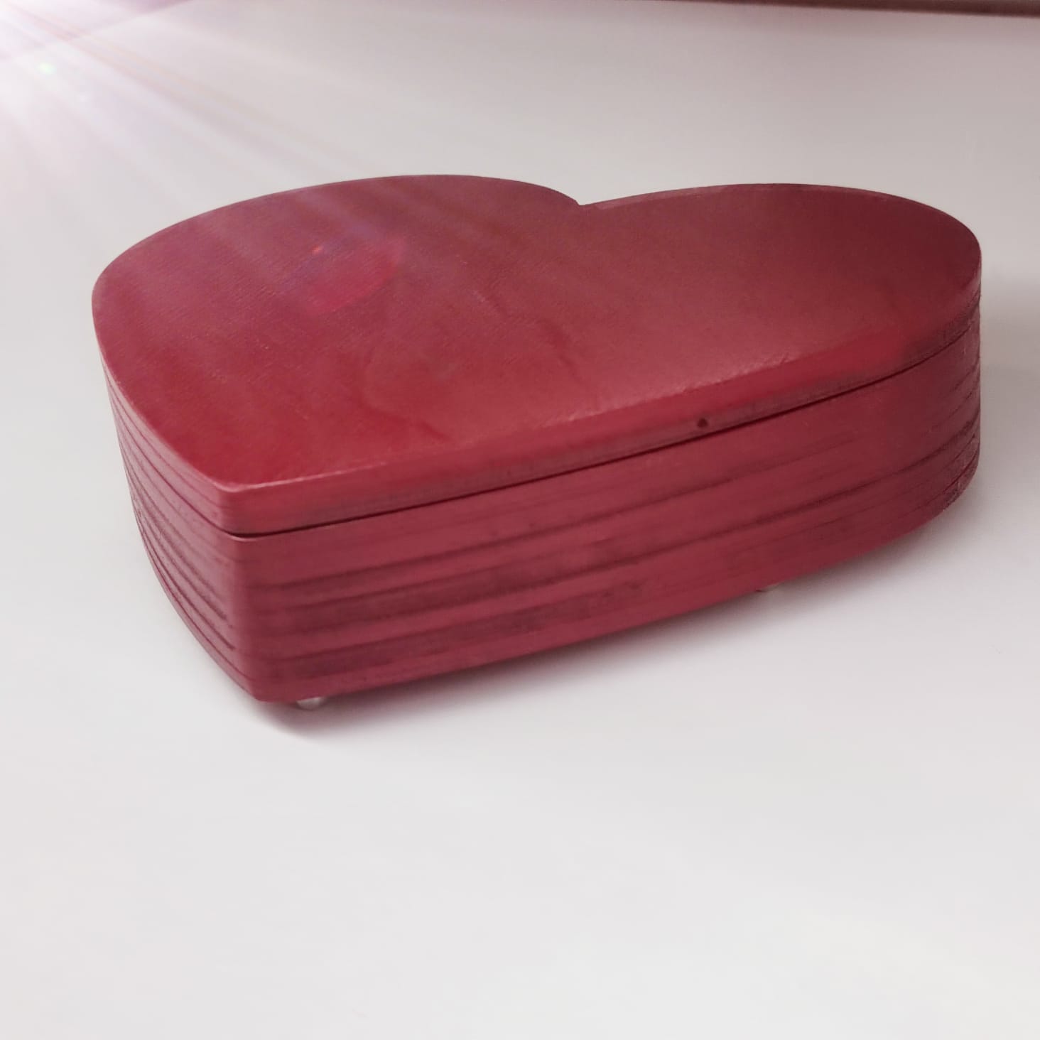 Шкатулка "Сердце", бордовая, большая 