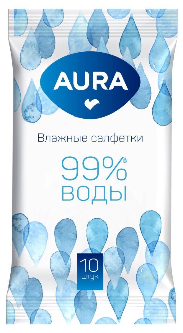 Влажные салфетки AURA, 10 шт