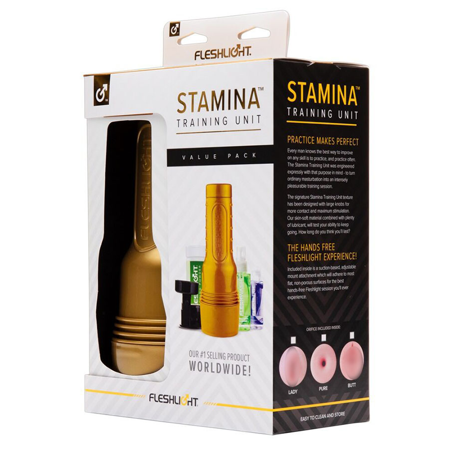 Fleshlight Stamina Training Unit: мастурбатор, крепление, смазка, порошок, очиститель